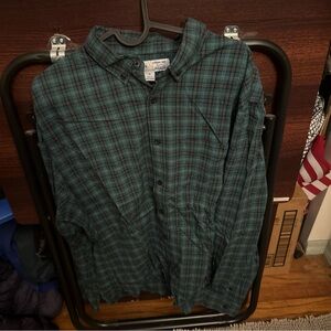 Old Navy Men's Green Plaid Shirt green